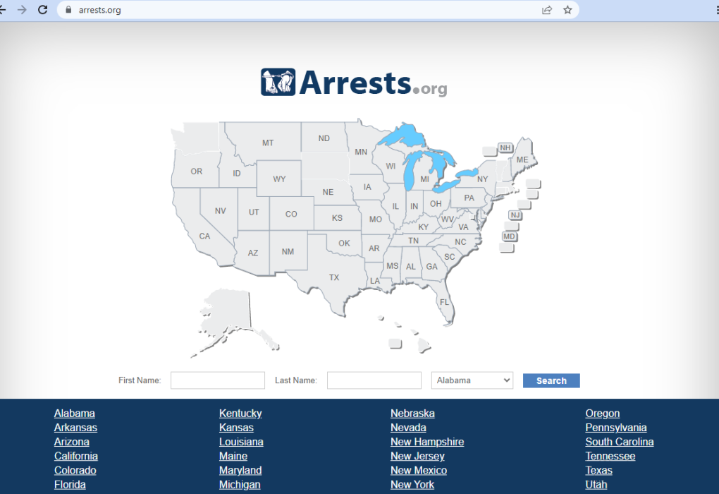 The website known as arrests.org is a national public access website that lists the names and booking photos of